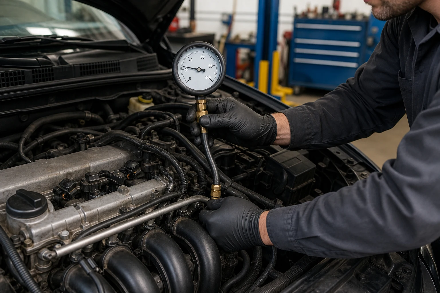What Are the Symptoms of a Bad Fuel Pump: Troubleshooting Guide for Fleet Buyers Technician confirming rail pressure for bad fuel pump symptoms