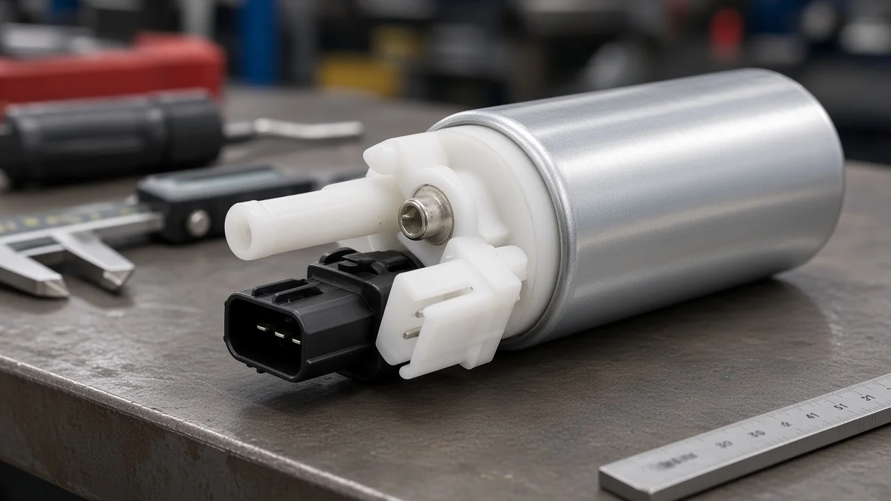 Electric fuel pump connector and outlet ready for OE and fitment checks