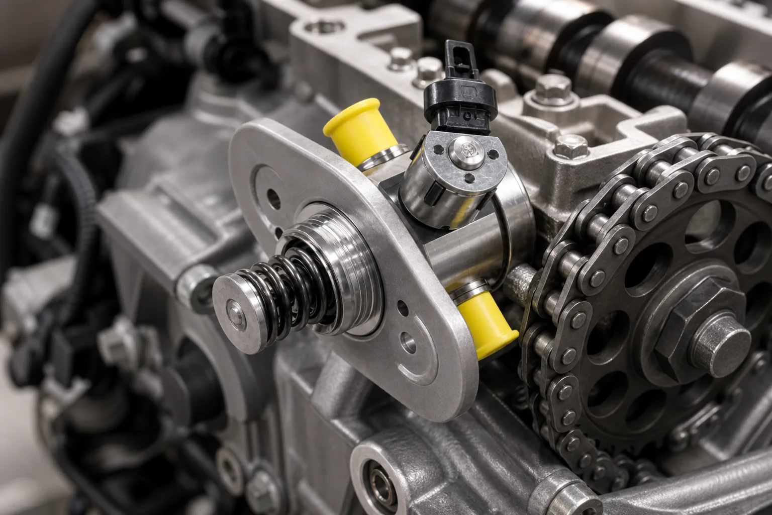 How Does a High Pressure Diesel Fuel Pump Work? Common-Rail Stage Explained Cam-driven high pressure fuel pump in an engine service context