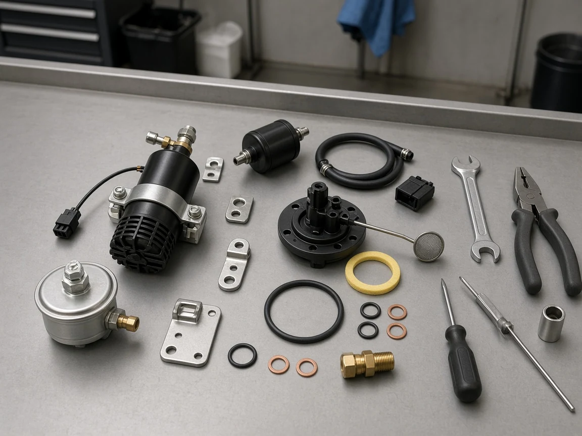 What Causes High Pressure Fuel Pump Failure? Contamination, Lubricity, Starvation Fuel pump kit laid out for careful installation and priming hygiene