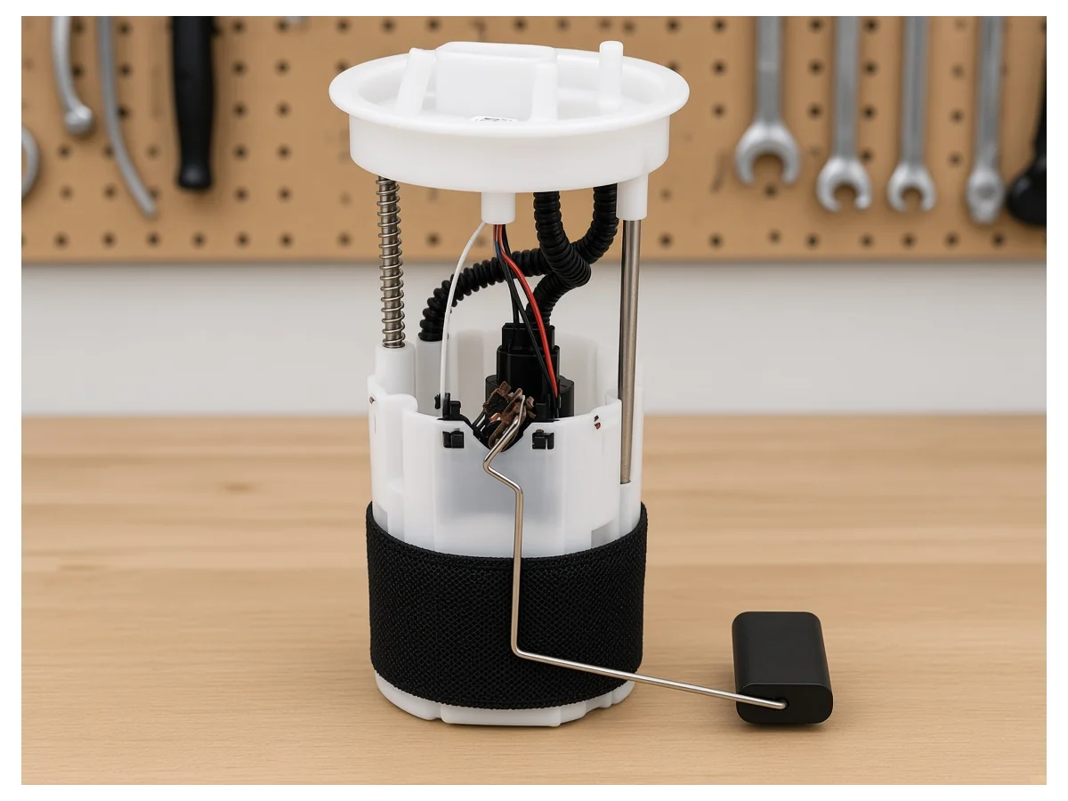 How to Choose an Electric Fuel Pump Assembly In-tank electric fuel pump module showing strainer, float arm, and housing