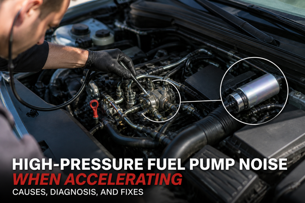 High pressure fuel pump noise when accelerating — GDI diagnostic context