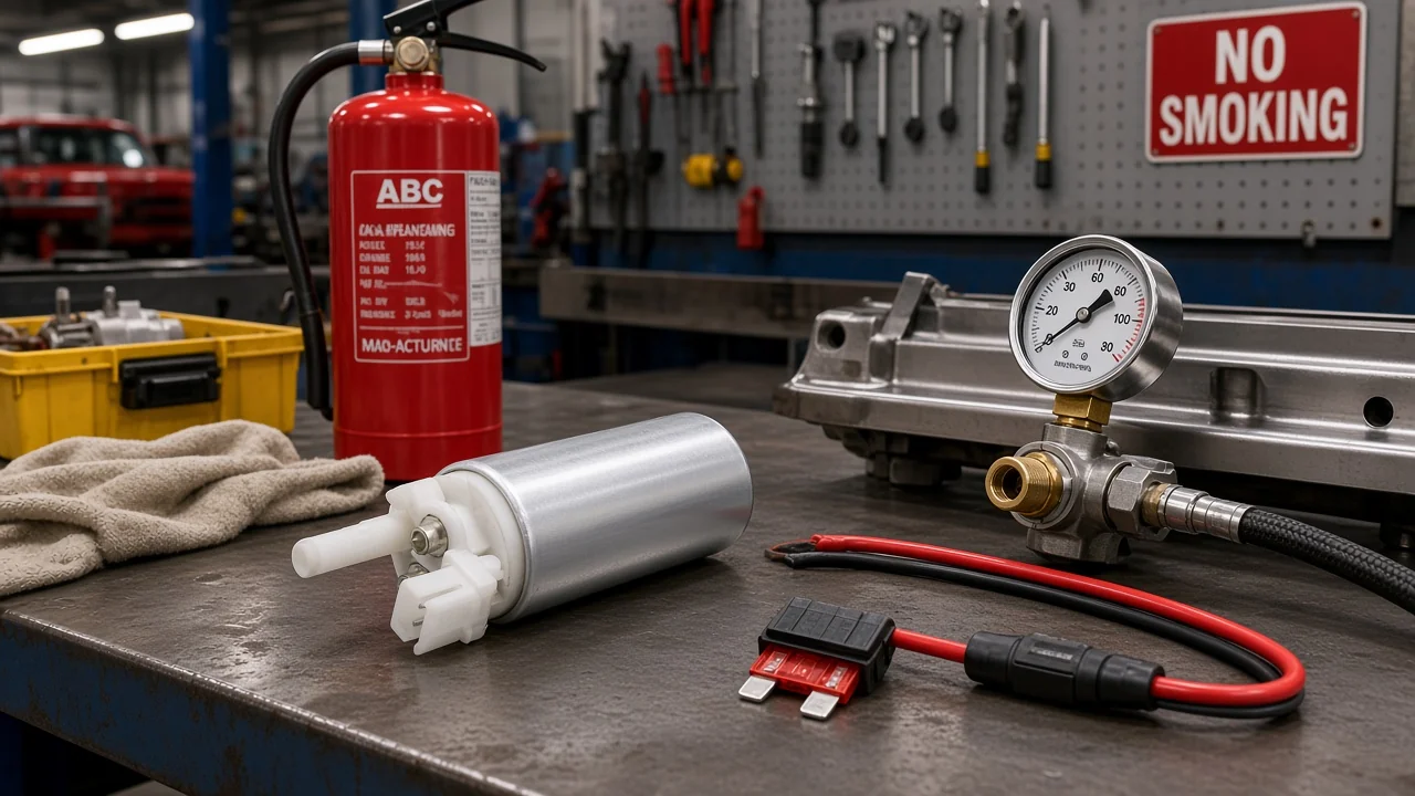 Fused jumper used at a fuel pump prime connector with rail pressure check
