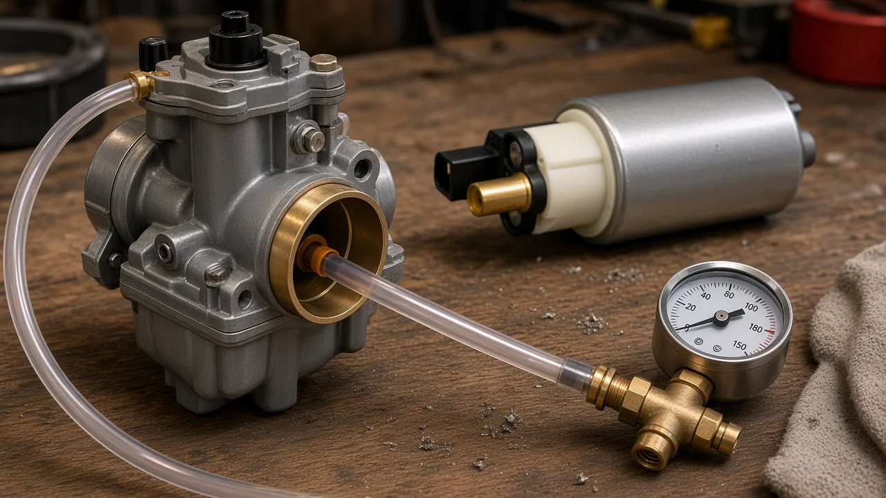 Which Fuel Pump Is Most Common on Carbureted Engines? Carburetor fuel-pressure context with a low-pressure supply path
