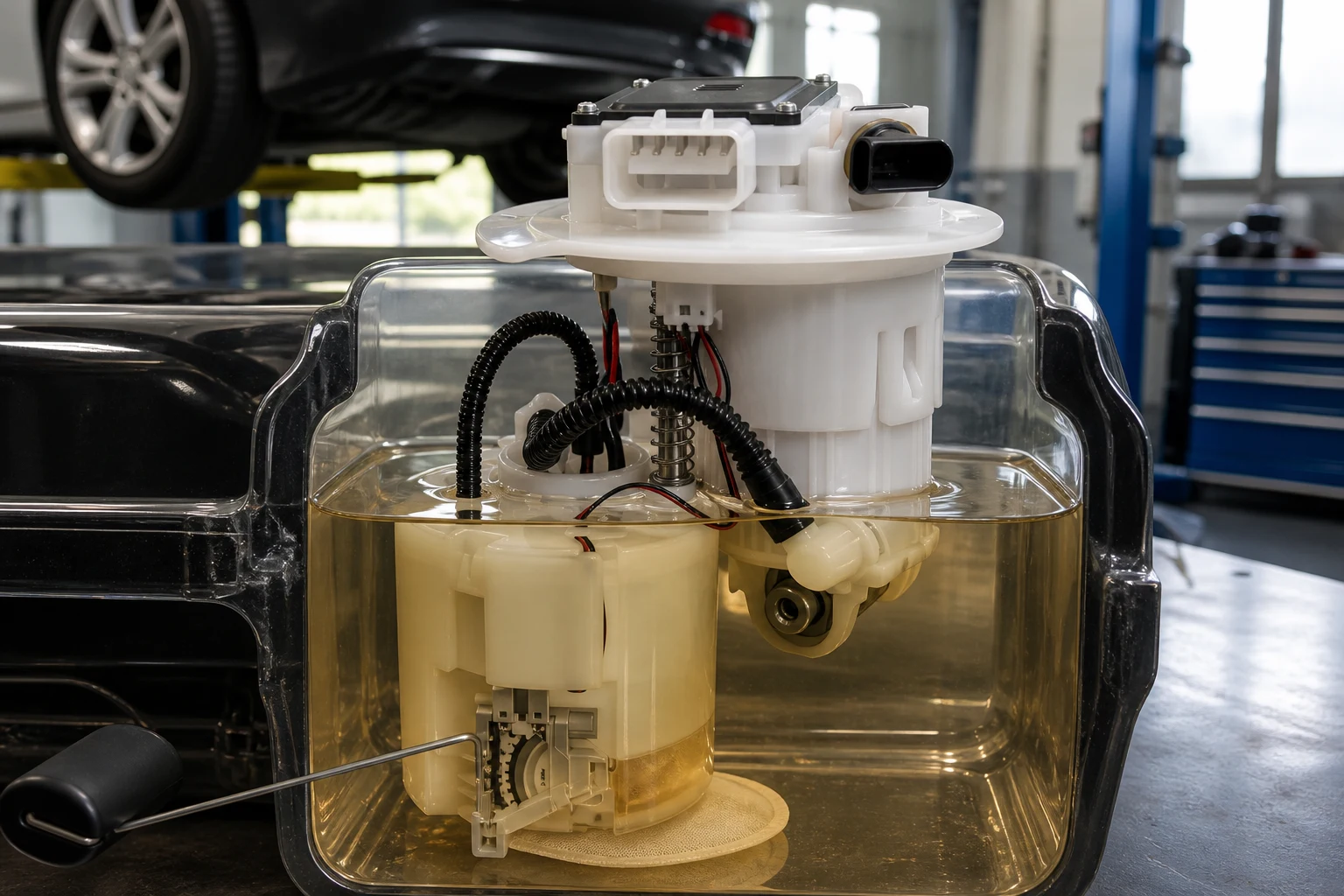 External Fuel Pump Vs Internal: Comparison Guide In-tank electric fuel pump cooling and quiet operation scene