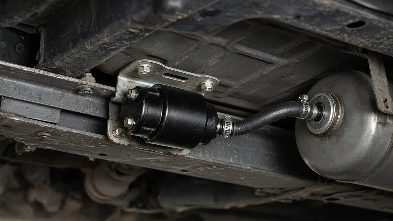 How to Choose a 6 Volt Inline Fuel Pump Low-mounted inline fuel pump near a classic fuel tank