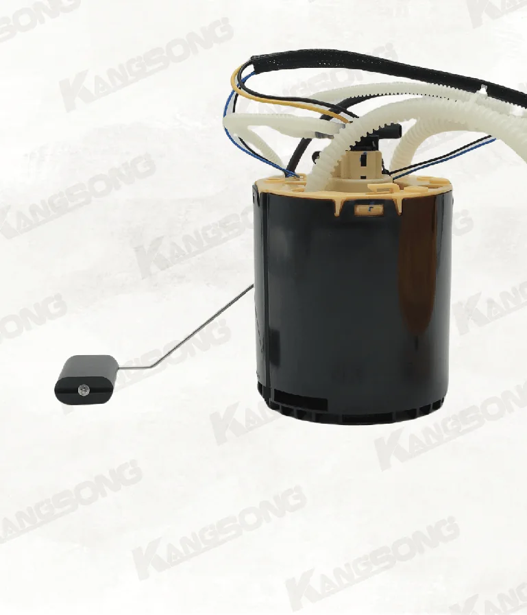 Diesel fuel pump canister with the float arm, sender hanger, and wiring leaving the module