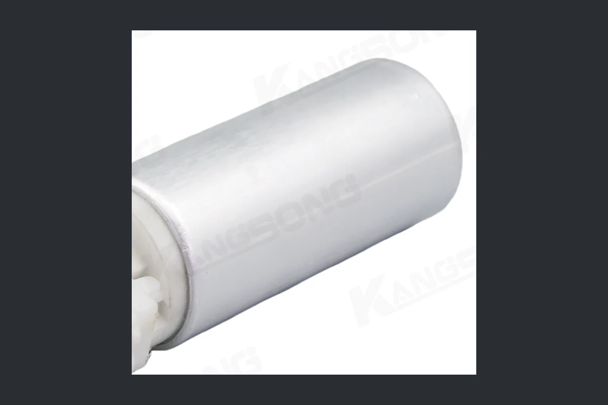 Which Fuel Pump Gasket the Purchase Order Has to Name Metal canister of a Kangsong electric fuel pump, shown apart from a block-flange gasket