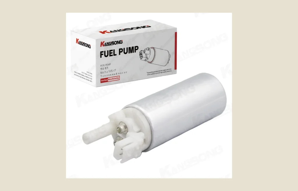 Kangsong electric fuel pump beside its fuel-pump carton for a purchase-order seal check