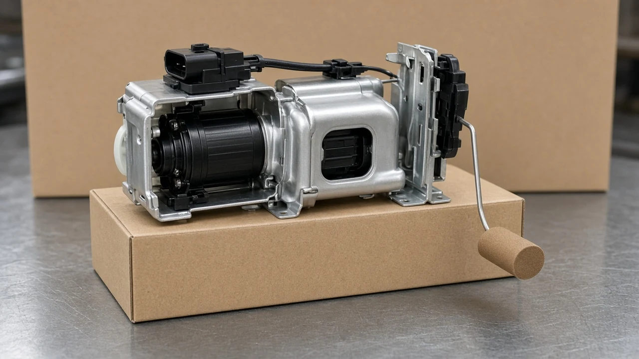 Which Fuel Pump Hanger Object the Ticket May Name Complete in-tank pump assembly with housing and sender context on a plain carton for catalog boundary