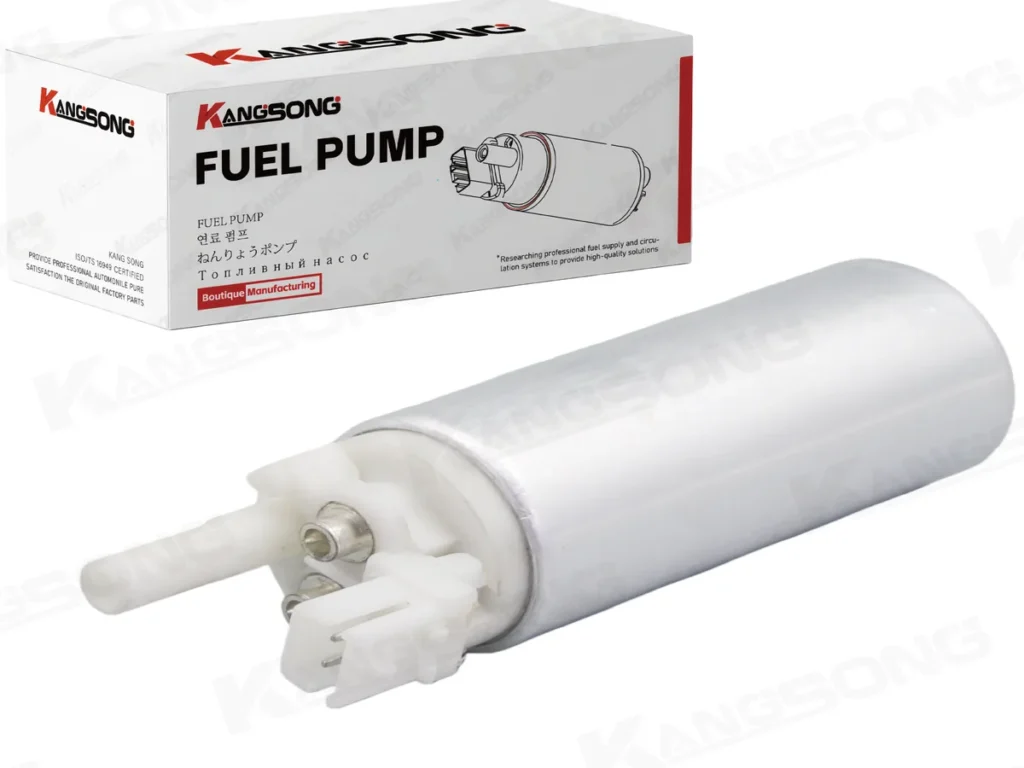 Kangsong electric fuel pump beside its fuel-pump carton for a naming decision